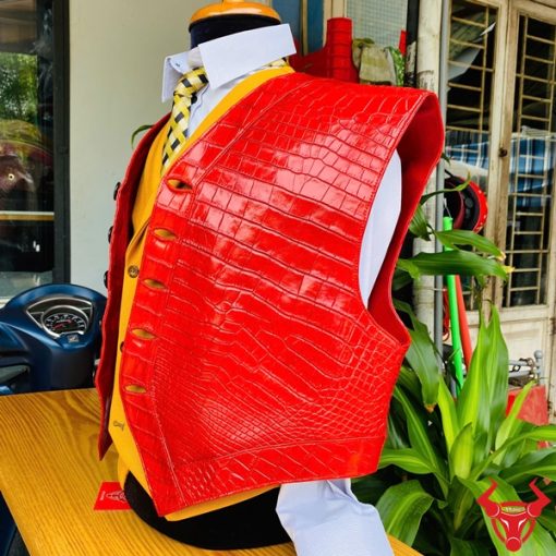 Vest da cá sấu thật 100% lót da bò mềm mại