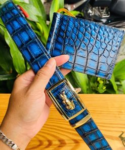 Combo Ví Kẹp Tiền & Thắt Lưng Da Cá Sấu – Nhỏ Gọn, Đa Dụng, Lịch Lãm