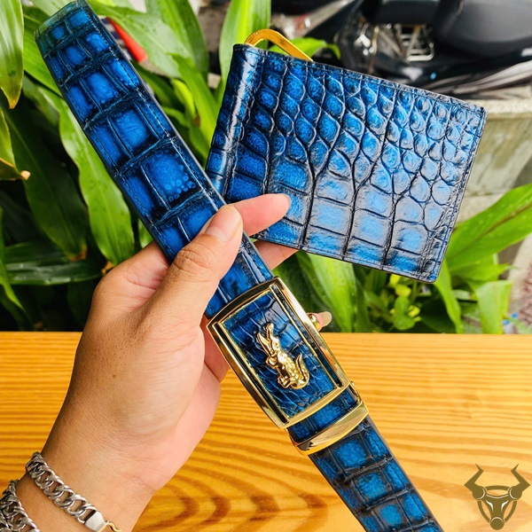 Combo Ví Kẹp Tiền & Thắt Lưng Da Cá Sấu – Nhỏ Gọn, Đa Dụng, Lịch Lãm
