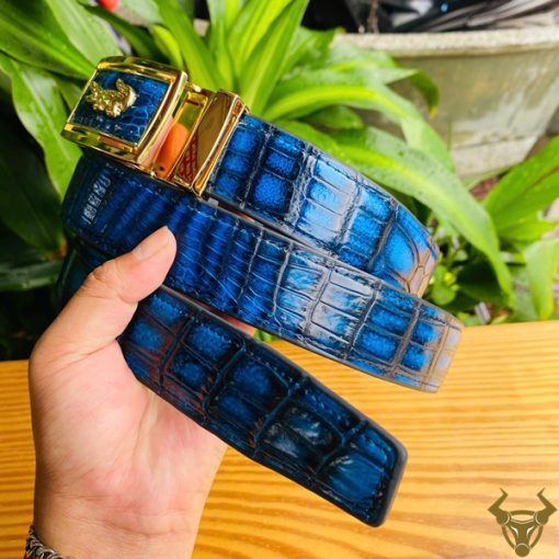 Thắt Lưng Nam Da Cá Sấu Màu Patina – Gu Thẩm Mỹ Quý Ông