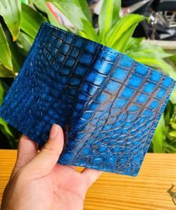 VJA8 – Ví Nam Da Cá Sấu 2 Mặt Màu Patina Độc Lạ, Cao Cấp