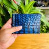 Ví Patina Xanh Dương Cá Sấu Thật | Thiết Kế Tối Giản, Cao Cấp