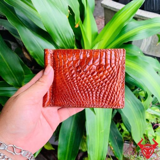 Ví kẹp tiền nam da cá sấu gai tay cao cấp thời trang
