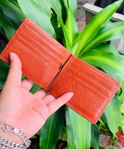 Ví nam kẹp tiền cá sấu màu nâu đỏ sậm sang trọng