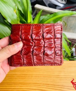 Ví Mini Da Gai Đuôi Cá Sấu VFA2 Màu Nâu Đỏ Sang Trọng