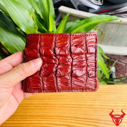 Ví Mini Da Gai Đuôi Cá Sấu VFA2 Màu Nâu Đỏ Sang Trọng