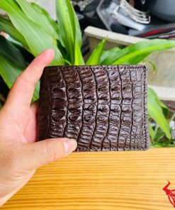 Ví Mini Da Cá Sấu VFA1 Màu Nâu Đất Sang Trọng