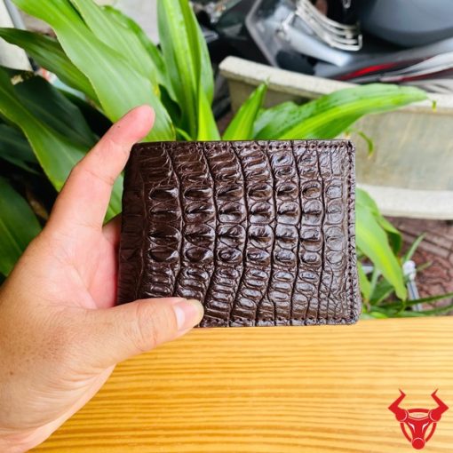 Ví Mini Da Cá Sấu VFA1 Màu Nâu Đất Sang Trọng