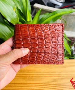 Ví Da Cá Sấu Mini VFA1 Màu Nâu Đỏ Sang Trọng