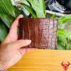 Ví Mini VFA8 Da Bụng Cá Sấu Màu Nâu Đất Sang Trọng