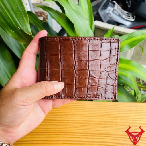 Ví Mini VFA8 Da Bụng Cá Sấu Màu Nâu Đất Sang Trọng