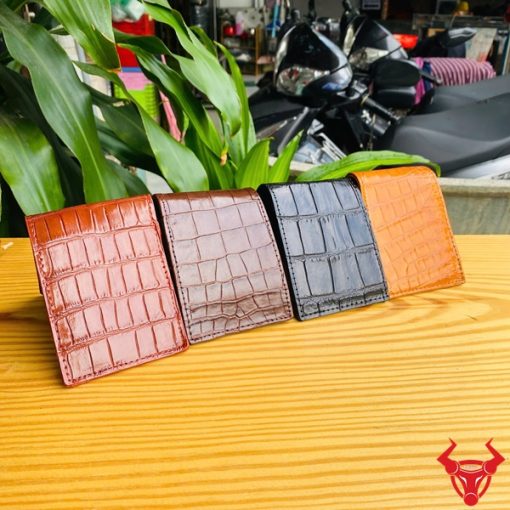 Ví Da Cá Sấu VFA8 Màu Nâu Đen Đẳng Cấp