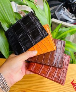 Ví Mini VFA8 Da Bụng Cá Sấu Màu Nâu Đen Sang Trọng