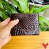 Ví Mini VFA5 Da Cá Sấu Gai Tay Màu Nâu Đất Sang Trọng