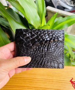Ví Mini VFA5 Da Gai Tay Cá Sấu Màu Đen Sang Trọng