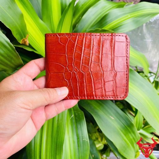 VUAA8 – Ví Sen Da Cá Sấu Màu Đỏ Cho Quý Ông Sành Điệu