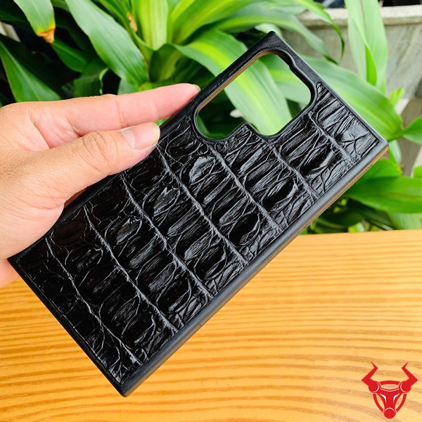 Ốp điện thoại sang trọng – Phụ kiện da thật cao cấp Ốp điện thoại S24 Ultra da cá sấu thiên nhiên tinh tế