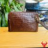 Clutch cầm tay nam cao cấp da cá sấu CIAA8 màu nâu đất
