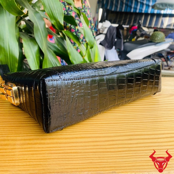 Clutch Thời Trang Nam Da Cá Sấu CIAA8 Sang Trọng Clutch nam da cá sấu CIAA8 thời trang vân đẹp màu đen