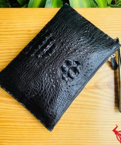 Túi clutch nam da cá sấu thật màu đen – mẫu CBCA4 cao cấp, phong cách.