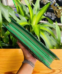 Ví cầm tay nam da cá sấu màu xanh lá – Clutch CAA4