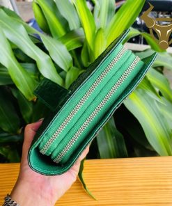 Clutch da cá sấu xanh lá nam – gù đôi – cá tính mạnh