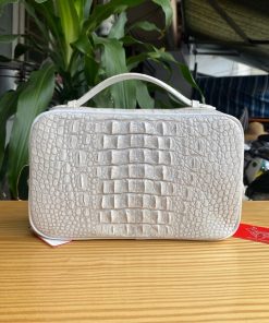 Túi clutch da cá sấu trắng ngà CJA4 – phong cách thượng lưu.