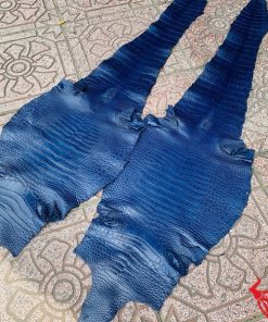 Da cá sấu xanh navy nguyên tấm vân đẹp bỏ gai