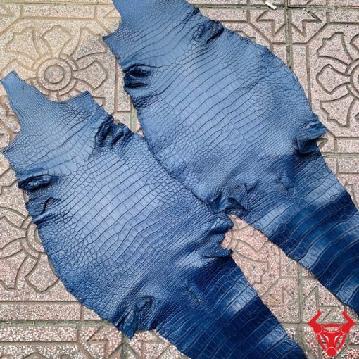 Tấm da cá sấu cao cấp màu xanh navy chống trầy, mềm