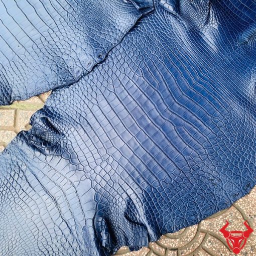 Da cá sấu thuộc bỏ gai xanh navy cao cấp cho ngành da thủ công