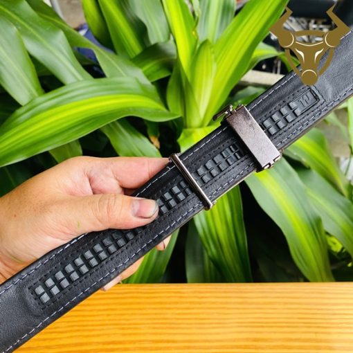 Thắt lưng da cá sấu đen phối viền cao cấp FAA9B2.