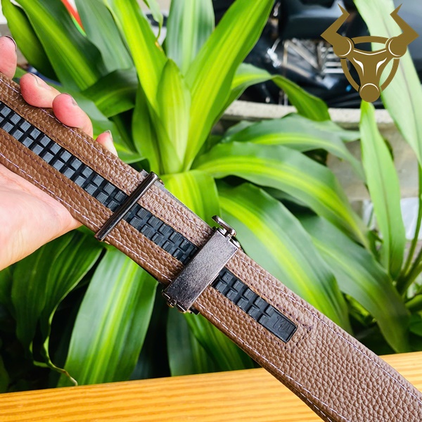 Phụ Kiện Da Cá Sấu Thật – Bản Lĩnh Phái Mạnh Thắt lưng doanh nhân cá sấu thật may viền khóa ray.