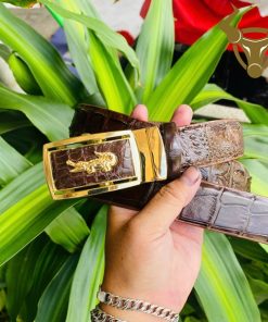 Thắt lưng da cá sấu khóa vàng sang trọng tinh tế.