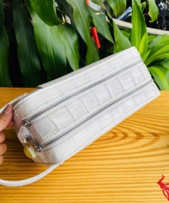 Clutch xách tay da cá sấu bạch tạng CGA8 – thủ công nghệ thuật.