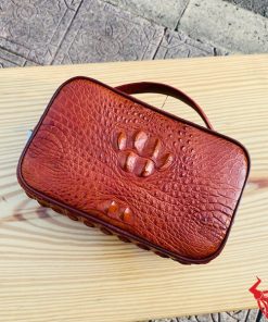 Clutch golf nam da gù cá sấu thật CJA4 nâu đỏ