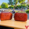 Túi golf xách tay da cá sấu gù màu nâu đỏ CJA4