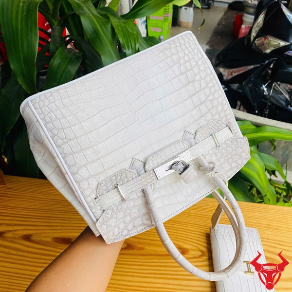 TCA8: Đẳng cấp và quyền lực trong từng chi tiết Hình ảnh túi TCA8, da cá sấu bạch tạng sang trọng, khóa kim loại lấp lánh.