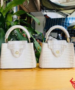 Túi xách nữ thời trang da cá sấu trắng đẳng cấp, quý phái.