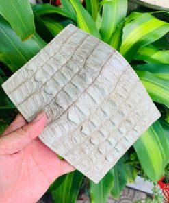 Chiếc ví da cá sấu 1M bạch tạng cao cấp, thiết kế thời trang, biểu tượng của sự thành đạt và đẳng cấp.