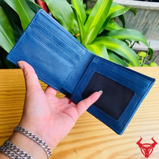 Ví nam da cá sấu 1M xanh patina, biểu tượng thời trang cao cấp, thiết kế đẳng cấp.