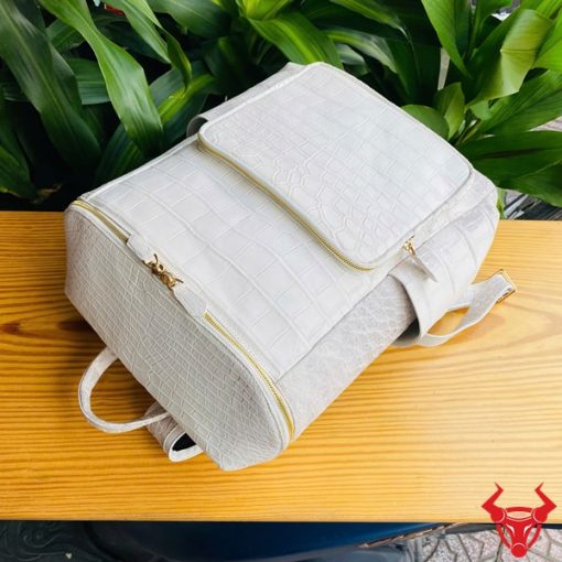 balo da cá sấu bạch tạng thủ công độc lạ cao cấp
