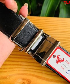 Thắt lưng da cá đuối mặt kim loại cao cấp TLA17