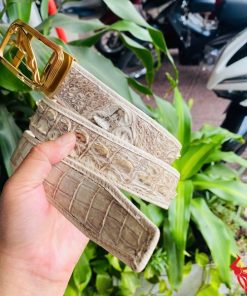 Thắt lưng ray trượt da cá sấu, nam tính, cao cấp.
