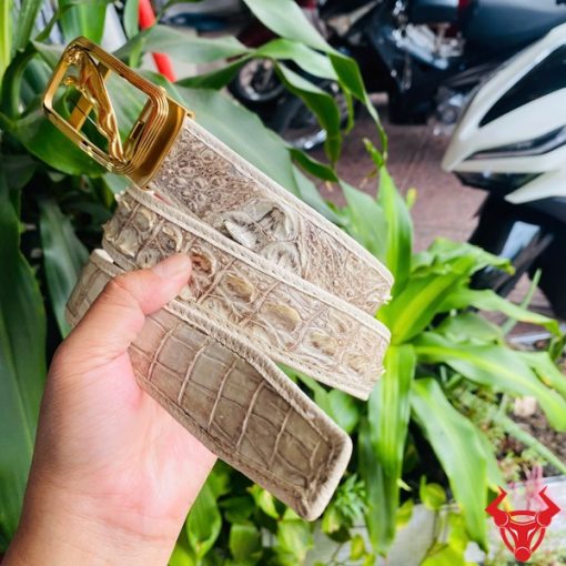 Thắt lưng ray trượt da cá sấu, nam tính, cao cấp.