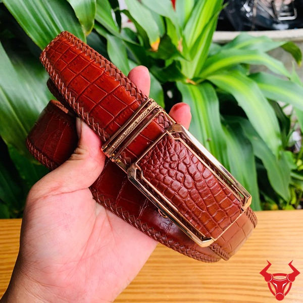 Thắt lưng da cá sấu bản to phong cách doanh nhân Thắt lưng bản rộng da cá sấu TMA9B4 cho quý ông