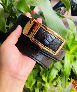 Thắt lưng TLD1 da đà điểu phối khóa vàng thời thượng