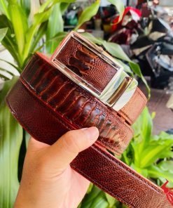 Dây thắt lưng nam da chân đà điểu thật bền đẹp