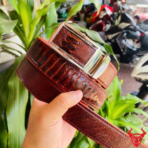 Dây thắt lưng nam da chân đà điểu thật bền đẹp