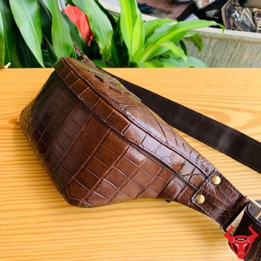 Túi da cá sấu đeo bụng thiết kế gọn nhẹ tiện dụng