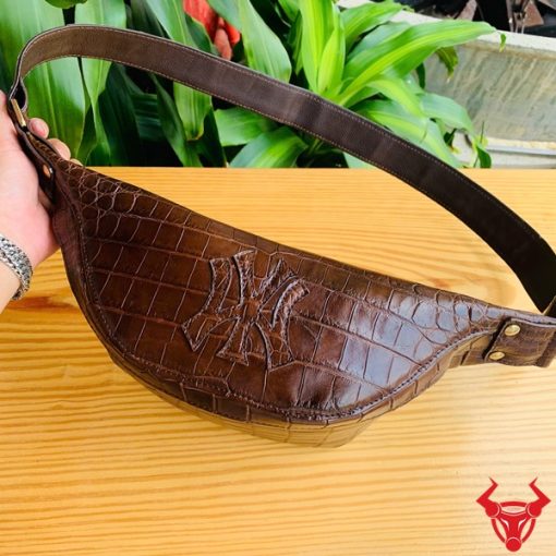 Túi bao tử nam da cá sấu thật, bền đẹp theo thời gian